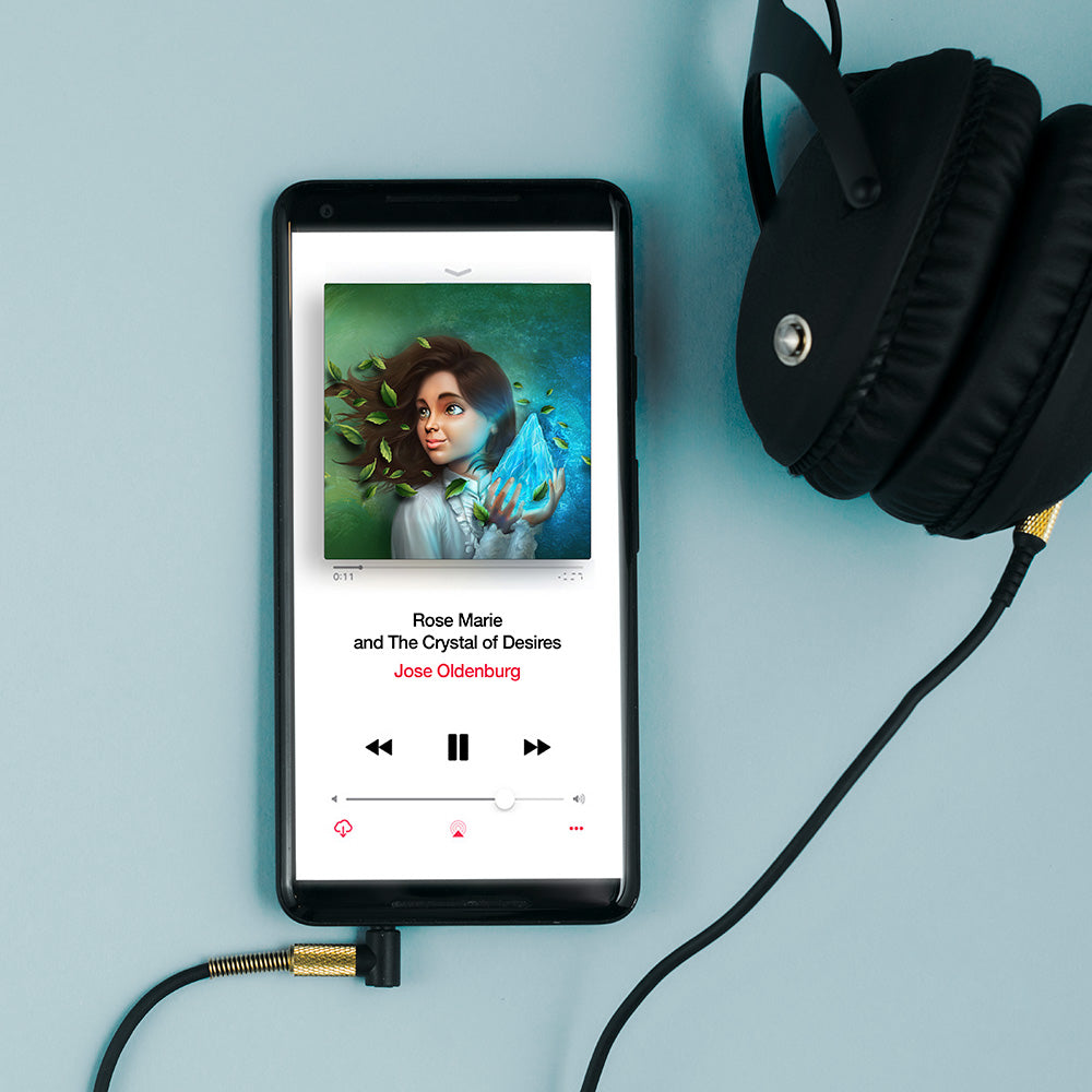 Rose Marie and The Crystal of Desires on a mobile phone