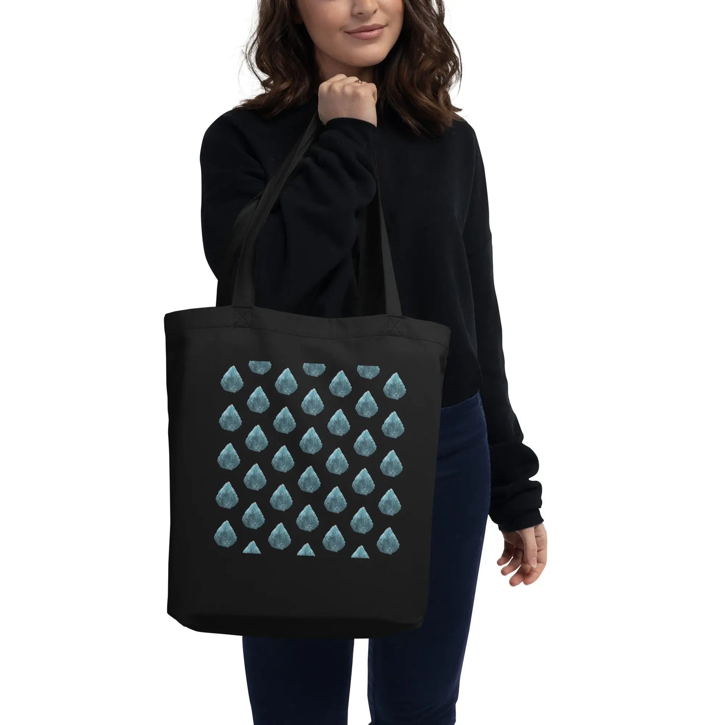 A woman carrying The Leunam Tales Tote Bag front